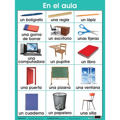 Poster Pals 7-Piece Spanish Essential Classroom Posters Set, 24" x 18", 7/Pack (PSZPS37)