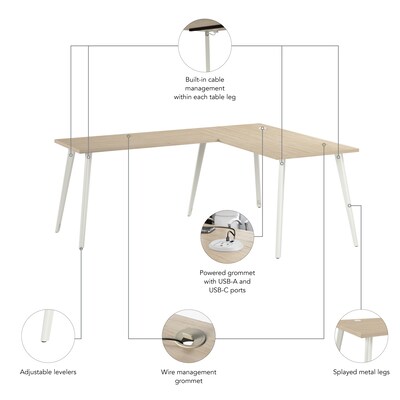 Bush Business Furniture Vista 60"W L Shaped Desk, Natural Elm (VST004NE)