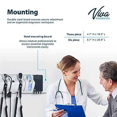 Viva Comfort integrated Diagnostic Wall System w/Ophthalmoscope, Otoscope, Thermometer, Ear Specula Dispenser (ME914-02-OOIE-MK)