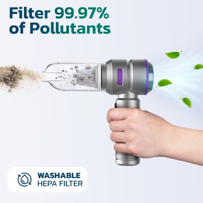 Purely C220 Wireless Portable Vacuum Computer Cleaner & Air Duster, Silver (PKBVC220)