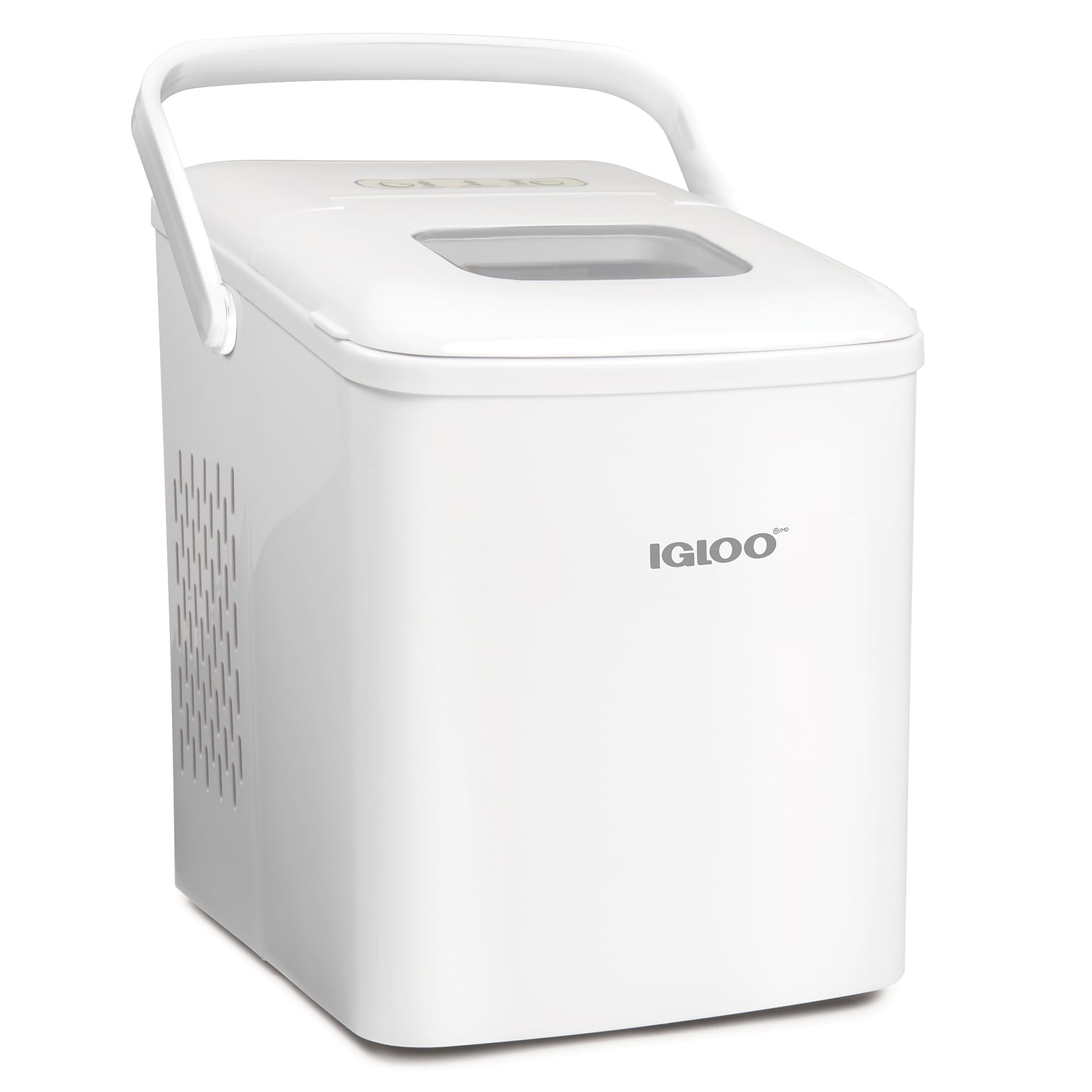 Igloo 26-Pound Automatic Self-Cleaning Portable Countertop Ice Maker Machine With Handle, White (IGLICEB26HNWH)
