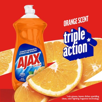 Ajax Triple Action Liquid Dish Soap Refill, Fruity Orange Scent, 28 oz. (144678)
