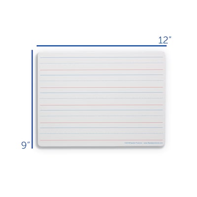 Flipside Ruled Double-Sided Dry-Erase Whiteboard, 9" x 12", 24/Pack (FLP12034)