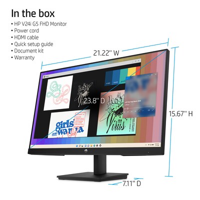 Monitor 23.8″ HP V24V G5 – FHD (1920×1080), 75Hz, Widescreen 16:9