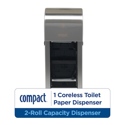Georgia-Pacific Compact Coreless 2-Roll Toilet Paper Dispenser, Stainless (56782)