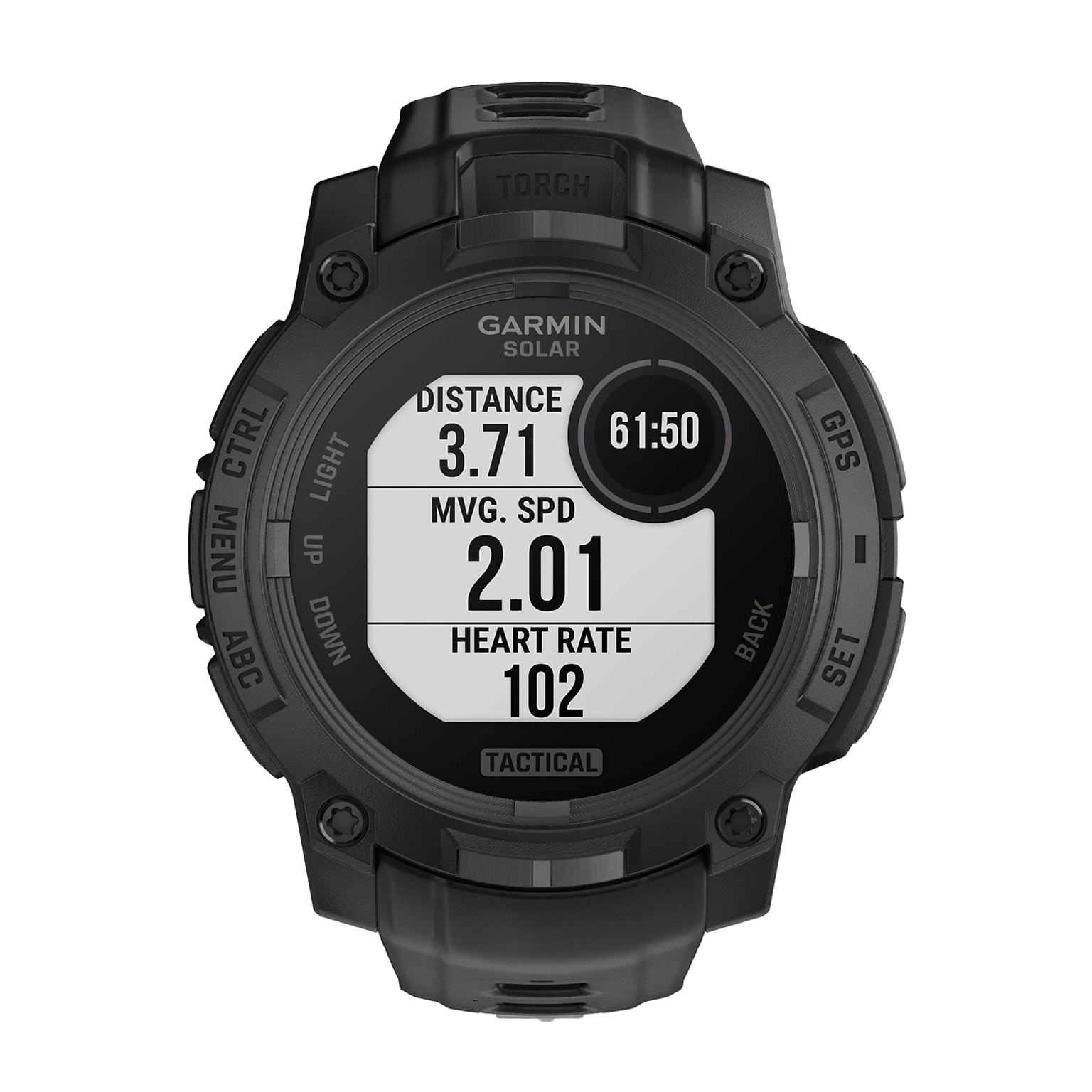 Garmin Instinct 3 Tactical Edition Solar GPS Smartwatch with Silicone Band, Black, 50mm (010-02935-50)