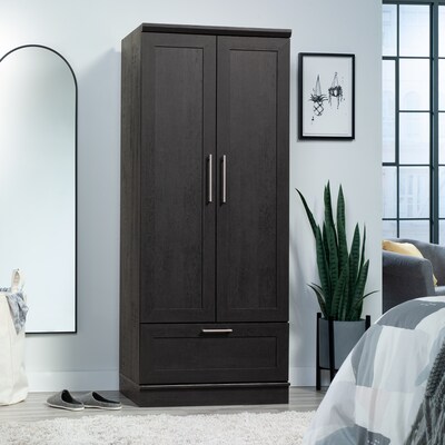 Sauder HomePlus 71H Storage Armoire with 2 Shelves, Raven Oak (446896)