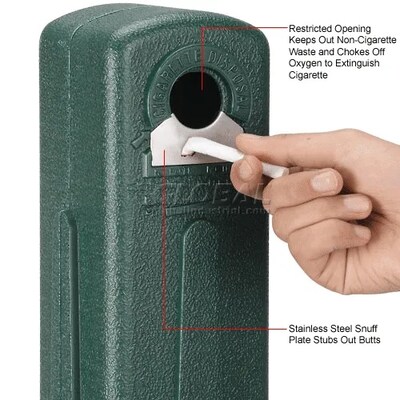 Global Industrial Outdoor Ashtray, 5 Gallon, Green (245133GN)