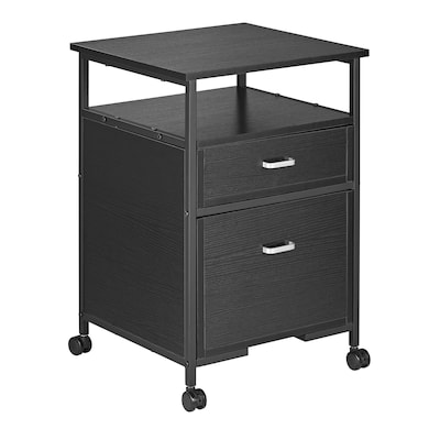 Mount-It! 2-Drawer Mobile File Cabinet, Rolling With Casters, Black (MI-943)