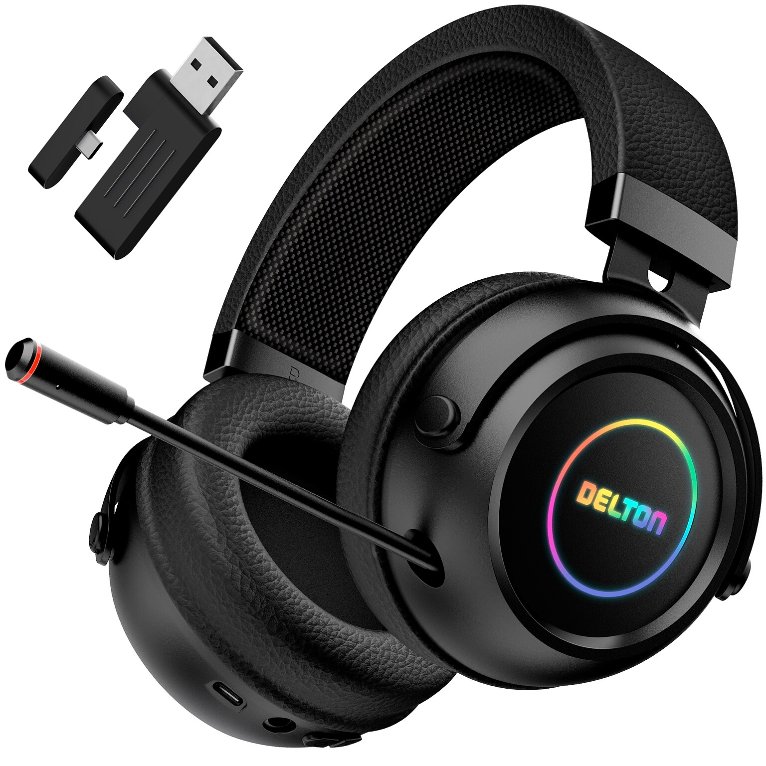 Delton G520 Wireless Noise Canceling Bluetooth Stereo Business/Gaming Over-the-Ear Computer Headset, Black (DBHG520)