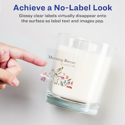 Avery Laser/Inkjet Multipurpose Labels, 2.125 x , Glossy Clear, 120/Pack (94105)