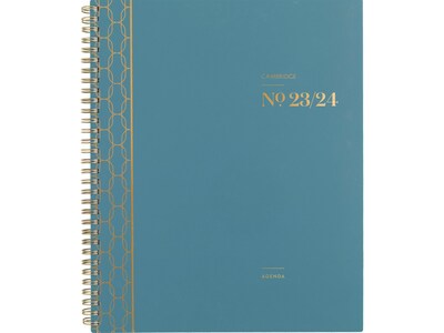 2023-2024 Cambridge WorkStyle Balance 8.5 x 11 Academic Weekly & Monthly Planner, Teal/Gold (1606-905A-12-24)