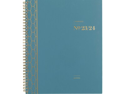 2023-2024 Cambridge WorkStyle Balance 8.5 x 11 Academic Weekly & Monthly Planner, Teal/Gold (1606-