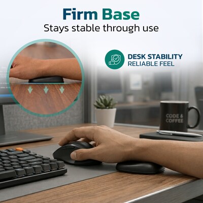 Purely E280 Memory Foam Non-Skid Wrist Rests, Black (PCCE280BK)