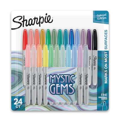 Sharpie Permanent Markers, Fine Tip, Black, 36/Pack (1884739)