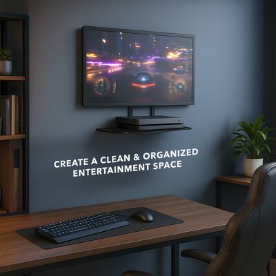 Mount-It! TV Wall Mount Bracket for Cable Box, DVD Player, Stereo Components Shelf (1 Shelf) (MI-8401)