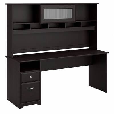 Bush Furniture Cabot 72W Computer Desk with Hutch and Drawers, Espresso Oak (CAB049EPO)