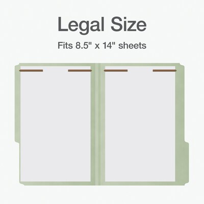Pendaflex Pressboard Classification Folder, 2" Expansion, Legal Size, Gray Green, 25/Box (1006938)