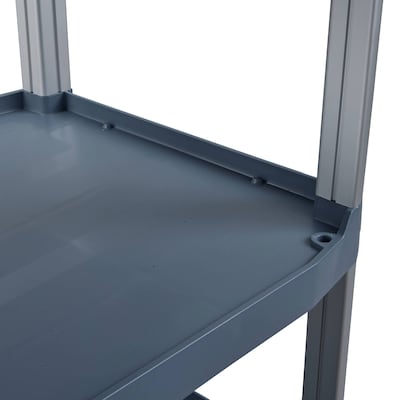 Luxor 3-Shelf Serving Cart, Gray/Aluminum (SC13-G)