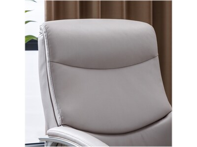 Thomasville Furniture Josephine Ergonomic Bonded Leather Swivel Manager Chair, Gray (60071-LGRY)