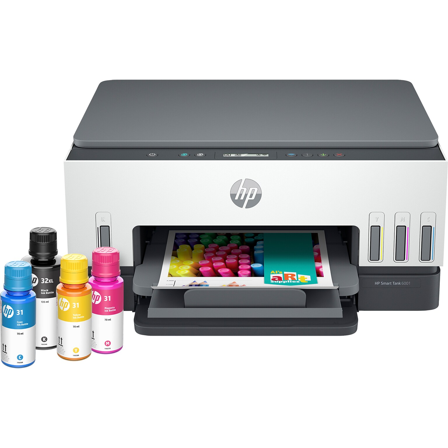 HP Smart Tank 6001 Wireless Color Inkjet Printer, All-In-One Supertank, Print, Scan, Copy (2H0B9A#B1H)