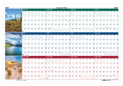 2027 House of Doolittle 24 x 37 Yearly Dry Erase Wall Calendar, Reversible (393-27)