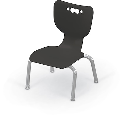 MooreCo 10 Hierarchy Student Chair with 4 Legs, Black/Chrome Base (703673561631)