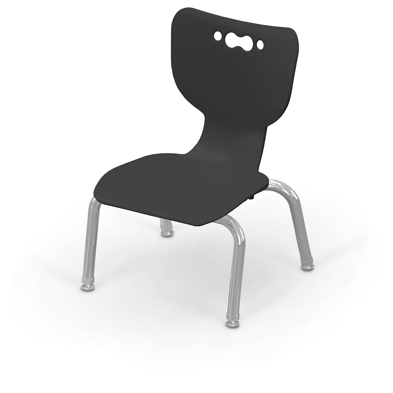 MooreCo 10 Hierarchy Student Chair with 4 Legs, Black/Chrome Base (703673561631)