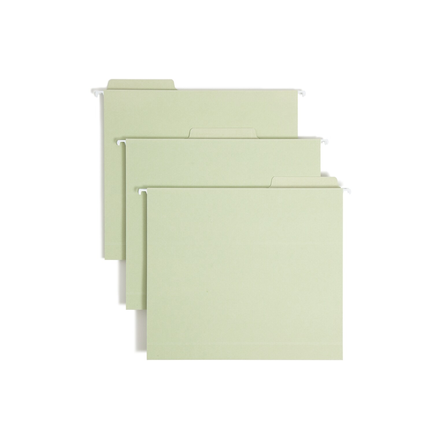Smead FasTab Reinforced Box Bottom Hanging File Folder, 2 Expansion, 3-Tab Tab, Letter Size, Moss, 20/Box (64201)