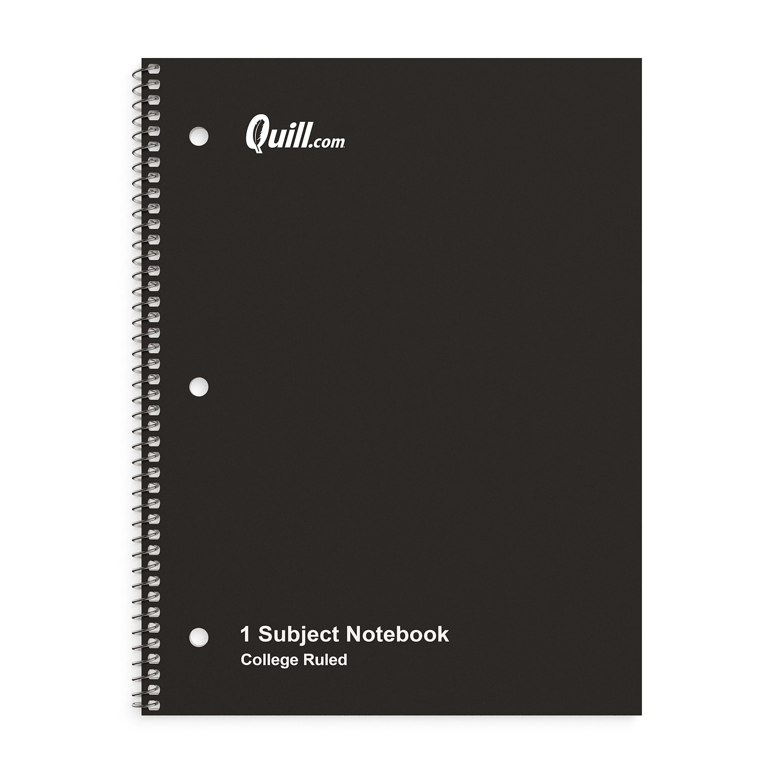 Quill Brand® 1-Subject Notebook, 8 x 10.5, College Ruled, 70 Sheets, Black, 3/Pack (TR58373)