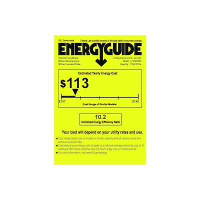 LG 230-Volt 11800 BTU 11500 (BTU DOE) Wall Air Conditioner with Remote, White (LT1233HNR)