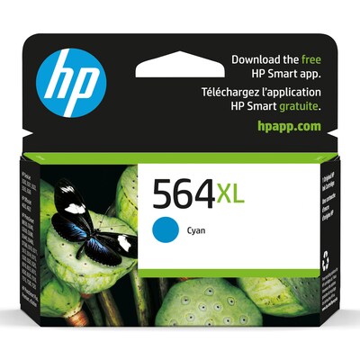 HP 564XL Cyan High Yield Ink Cartridge (CB323WN#140), print up to 750 pages
