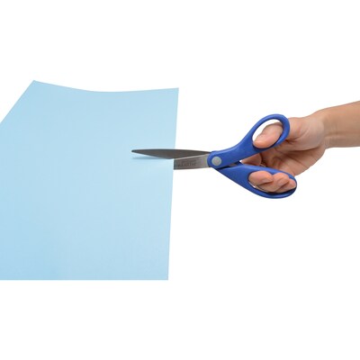 Westcott KleenEarth 8" Stainless Steel Scissors, Pointed Tip, Blue/Green, 2/Pack (14882)