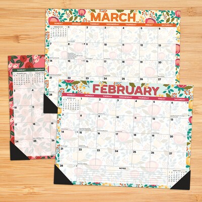 2027 Willow Creek Spring Floral 22 x 17 Monthly Desk Pad Calendar, Assorted Colors (66621)