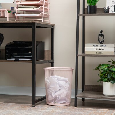 Mind Reader Metal Mesh Trash Can Without Lid, 4.4 Gallon, Pink, 2/Pack (2CIRGA-PNK)