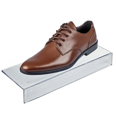 Azar Displays Acrylic Shoe Shelf with Sign Slot for Slatwall, 10W x 1.25H x 4D, Clear, 10-Pack (556001-CLR-10PK)
