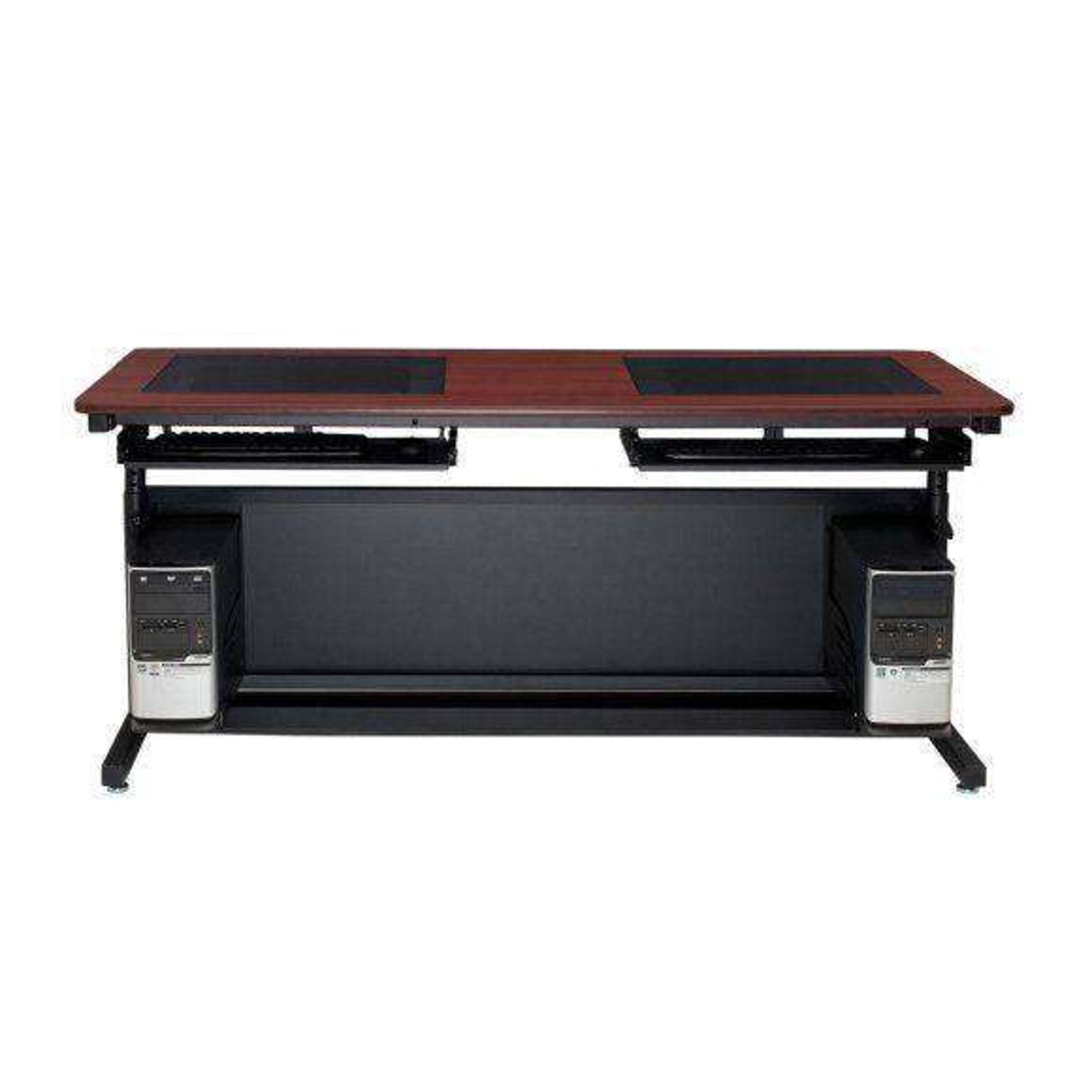 VersaDesk Downview 60W Manual Adjustable Standing Computer Table, Cherry/Black (DVT6030-BC)