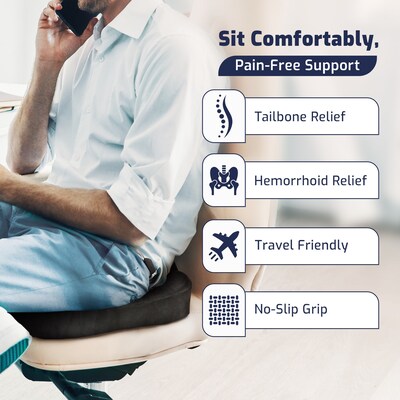 AllSett Health Donut Coccyx and Hemorrhoid Pillow with Non-Slip Washable Cover (ASH0HP2)