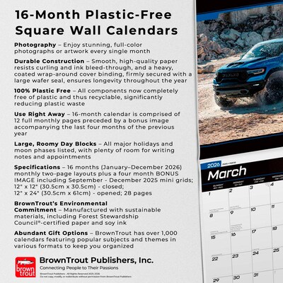 2026 BrownTrout Ram Trucks 12" x 12" Monthly Wall Calendar (9798330701797)