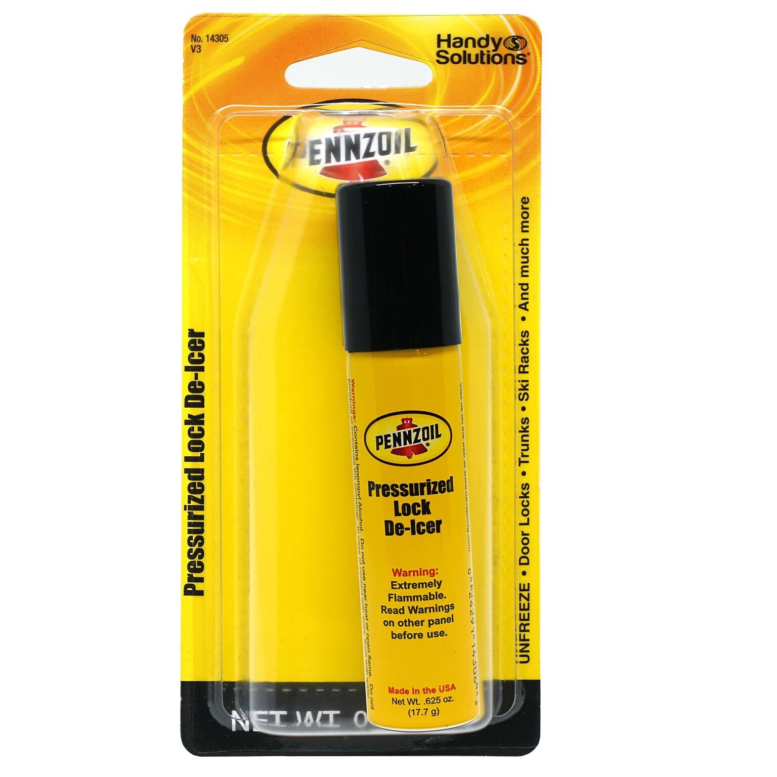 Pennzoil Lock De-Icer, 0.625 oz., Yellow, 72/Carton (14305)