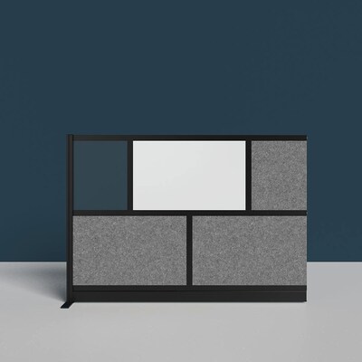 Luxor Workflow Modular Wall Add-On, 70" x 48", Black (MW-7048-XWCGB)