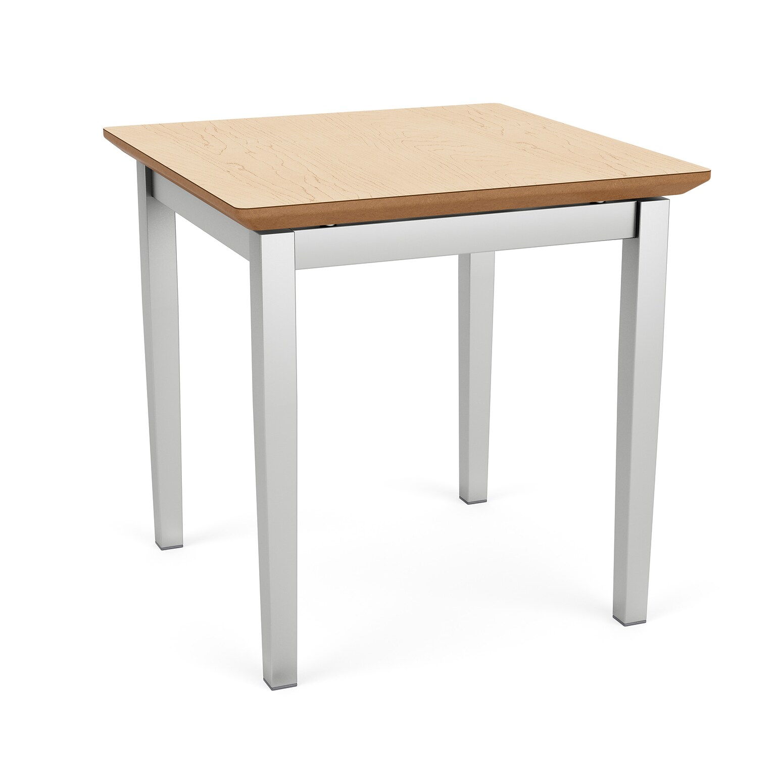 Lesro Amherst Steel 20W x 20D Laminate End Table, Natural Maple/Silver (AS0620.SSV.TNM)