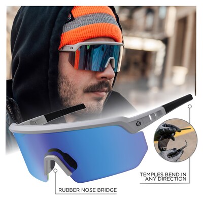 Ergodyne Skullerz AEGIR-HCMI Safety Glasses, Ice Blue Lens (55211)