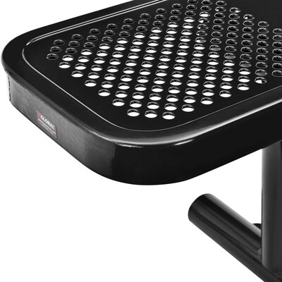 Global Industrial 8' Outdoor Steel Flat Bench, Perforated Metal, Black (262076BK)