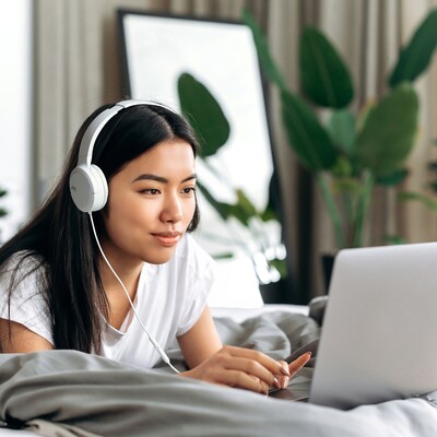 JVC Foldable On-Ear Headphones with Microphone, White (HA-S33UC)