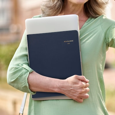 2027 AT-A-GLANCE 8.25" x 11" Weekly Appointment Book, Faux Leather Cover, Navy (70-950-20-27)