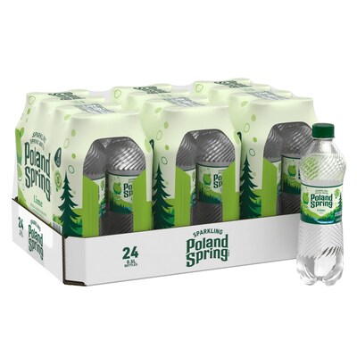 Poland Spring Lime Sparkling Purified Water, 16.9 oz., 24/Carton (12349570/122058)