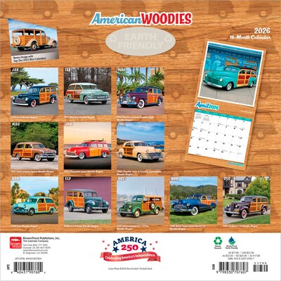 2026 BrownTrout American Woodies 12 x 12 Monthly Wall Calendar (9798330707607)