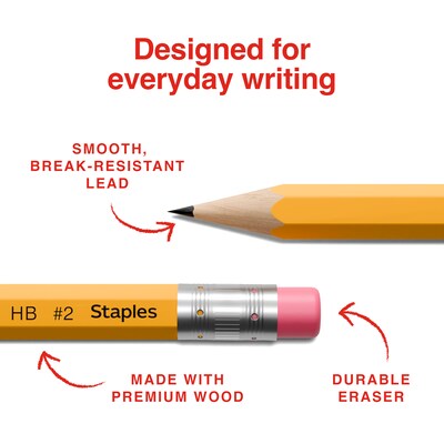 Staples Golf Pre-Sharpened Wooden Pencil, 2.2mm, #2 Medium Lead, 72/Pack (ST63546)