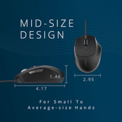 Kensington Pro Fit Ergo MY435 EQ Mouse, Black (K72512NA)